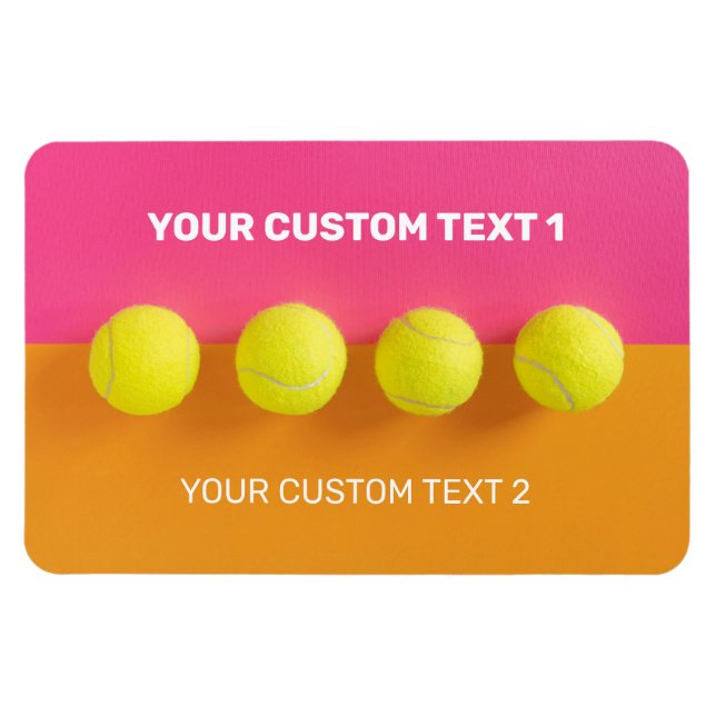 Custom Text Tennis Balls Magnet (Horizontal)