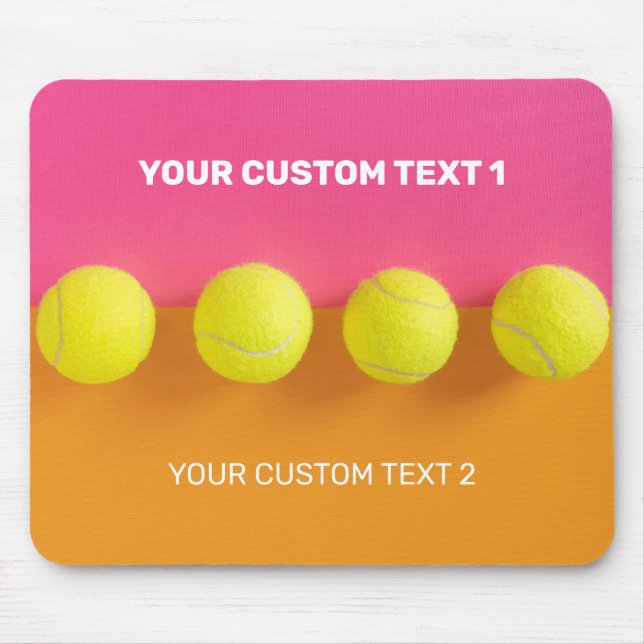 Custom Text Tennis Balls Mouse Mat (Front)