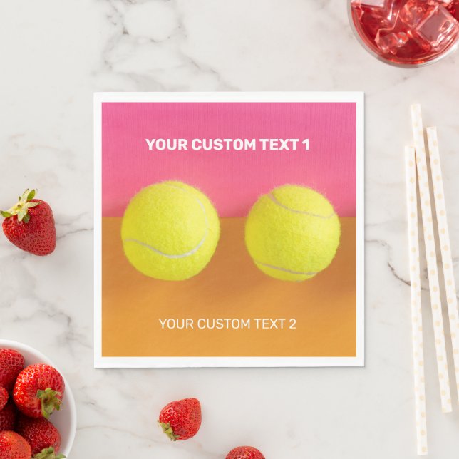 Custom Text Tennis Balls Napkin (Insitu)