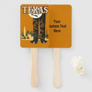 Custom text Texas vintage travel Hand Fan