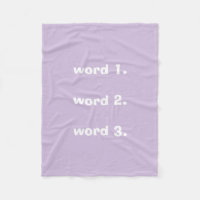 Custom text three words lilac white
