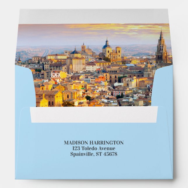 Custom Text Toledo Spain Envelope (Back (Bottom))