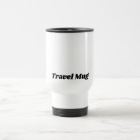 Custom Text Travel Mug in Clean White Finish
