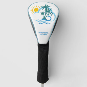 Custom Text Tropical Islands Golf Head Cover