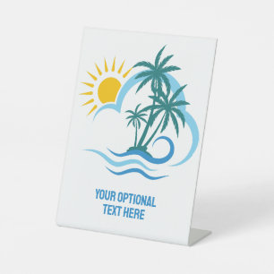 Custom Text Tropical Islands Pedestal Sign