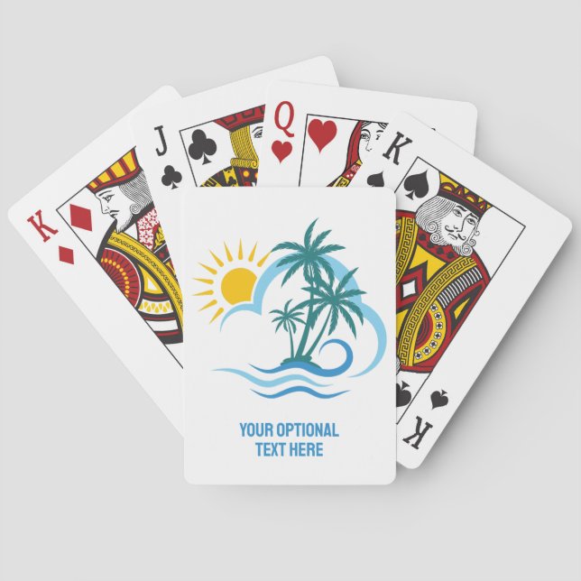 Custom Text Tropical Islands Playing Cards (Back)