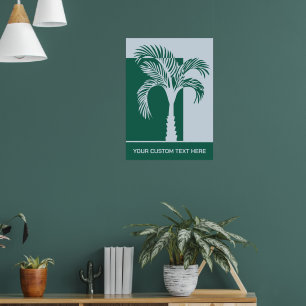Custom Text Tropical Palm Tree Poster