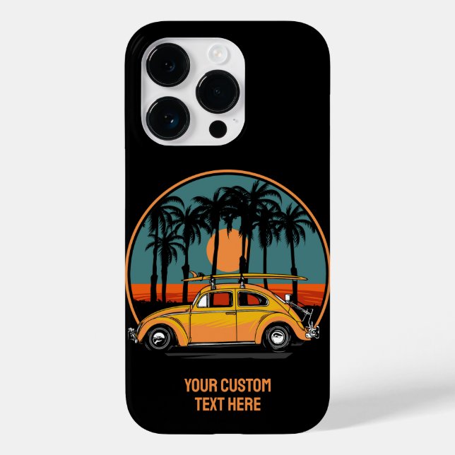 Custom Text Tropical Sunset Case-Mate iPhone Case (Back)