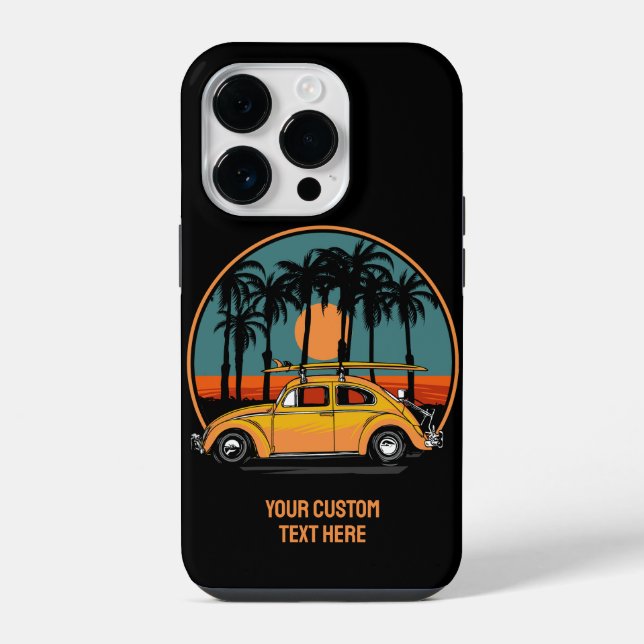 Custom Text Tropical Sunset iPhone Case (Back)