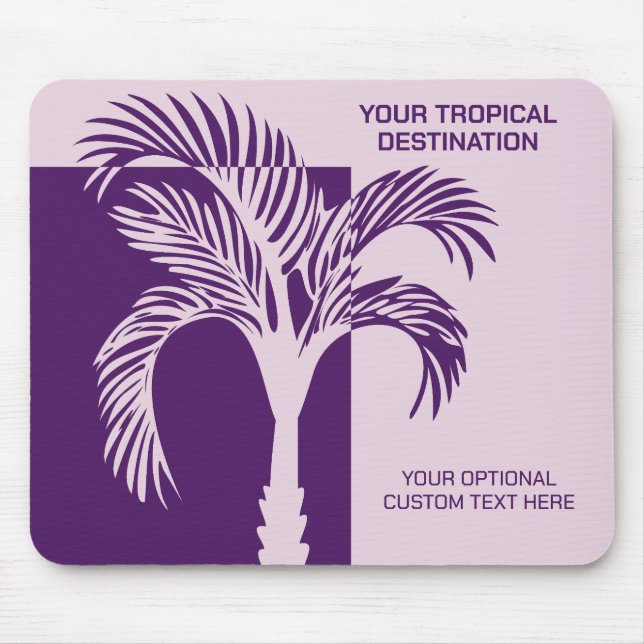 Custom Text Tropical Vacation Mouse Mat (Front)