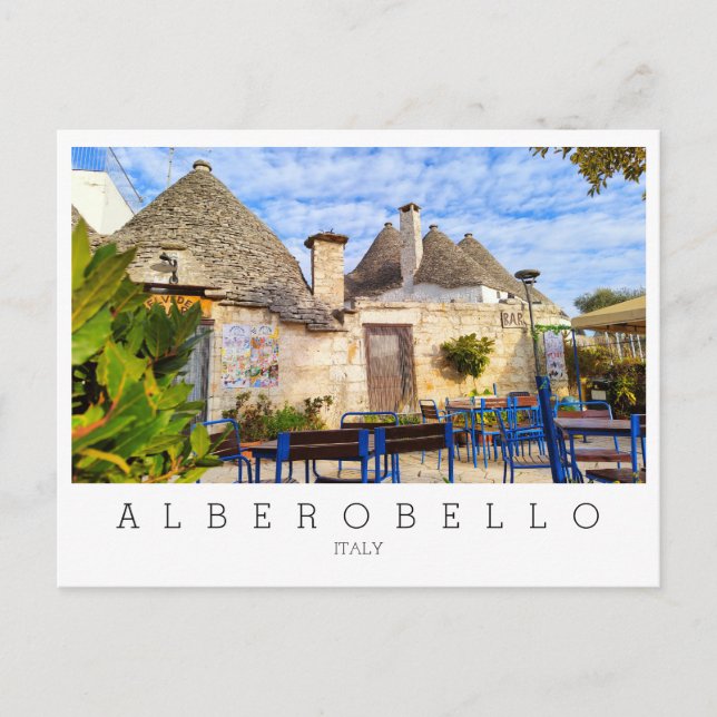Custom text, trulli houses, Alberobello, Apulia Postcard (Front)