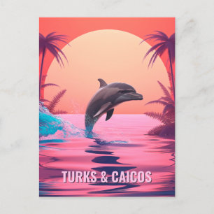 Custom Text Turks and Caicos Dolphin Postcard