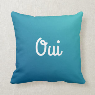 Custom Text Turquoise Ombre Cushion