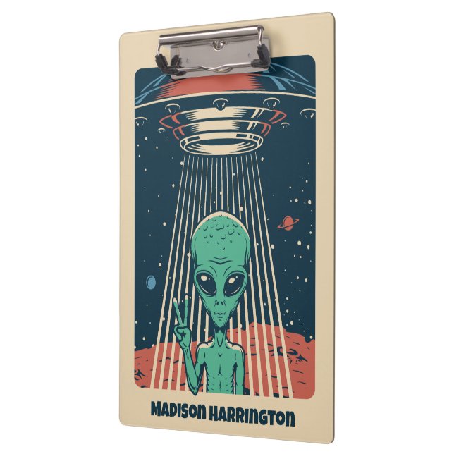 Custom Text UFO Alien Clipboard (Left)