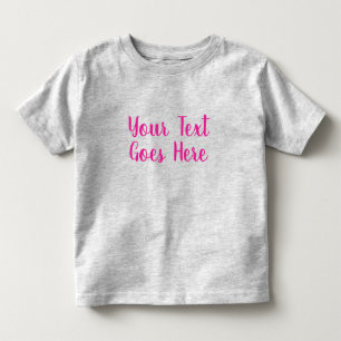 Custom Text Upload Photo Grey Create Your Own Baby Toddler T-Shirt