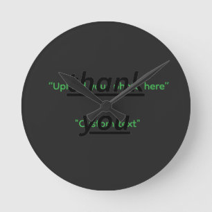 Custom Text & Upload Your Photo Personalized Round Clock