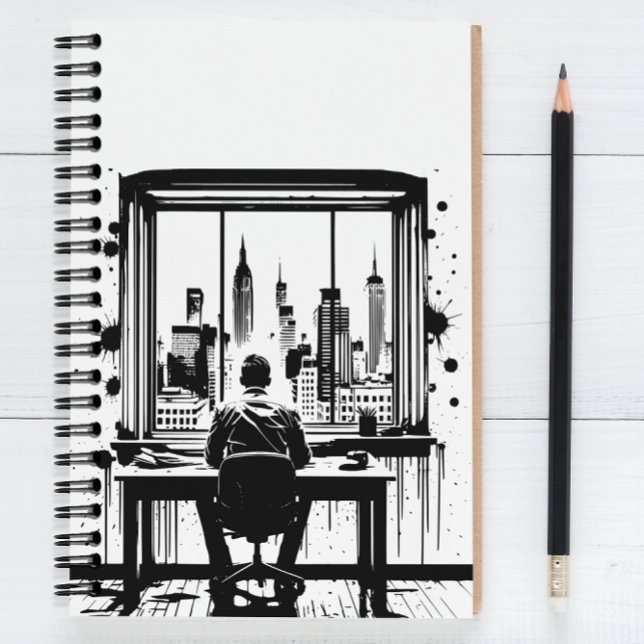 Custom Text Urban Skyline Art Notebook (Creator Uploaded)