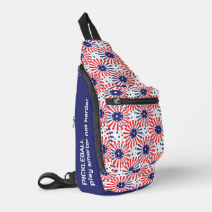 Custom text USA pickleball pattern Sling Bag