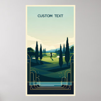 Custom Text Vintage Golfer Gift Poster
