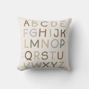 Custom Text Vintage Painted Alphabet Nursery Room Cushion
