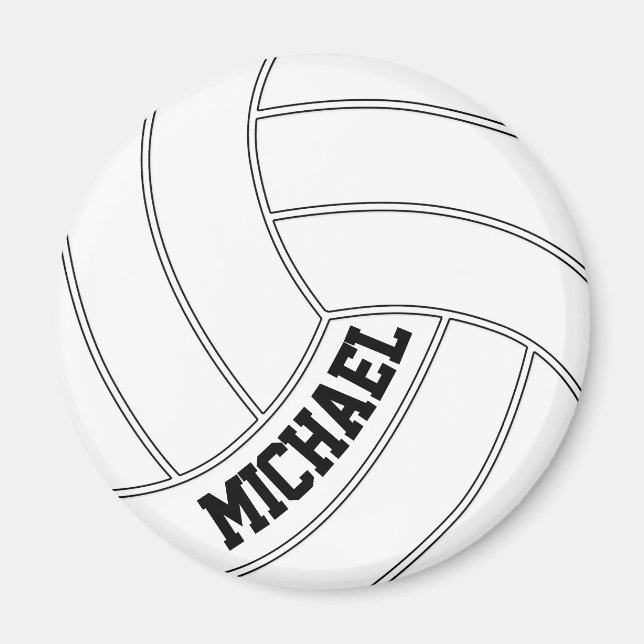 Custom Text Volleyball Player Fridge Magnet (Front)