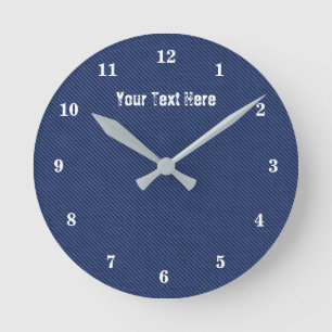 Custom Text Wall Clock - Blue Jeans