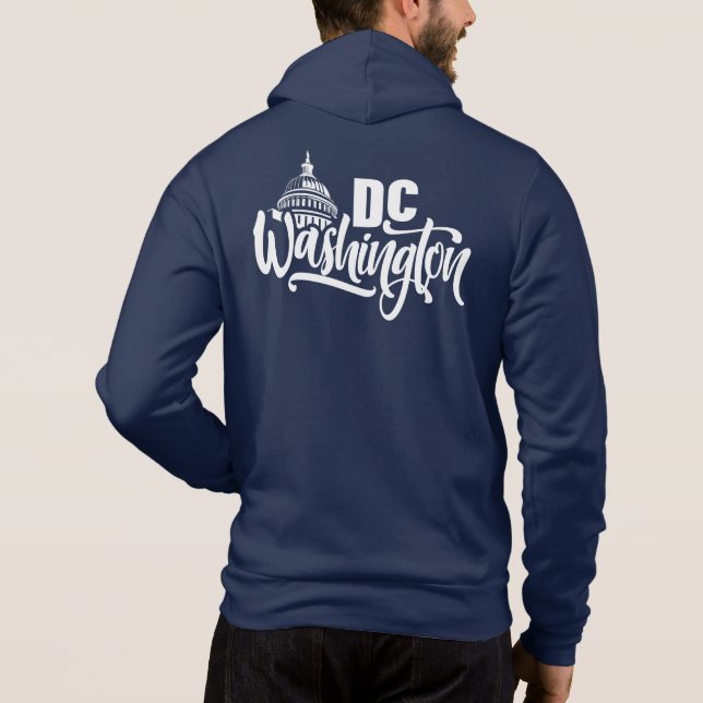 Custom Text Washington DC Hoodie (Back)