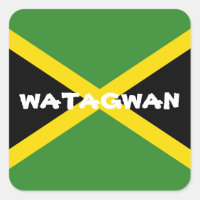 Custom Text Watagwan Jamaican Flag Green/Black