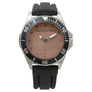 Custom Text Watch with Brick Wall Design