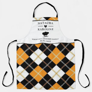Custom Text, watercolor Kitchen Apron