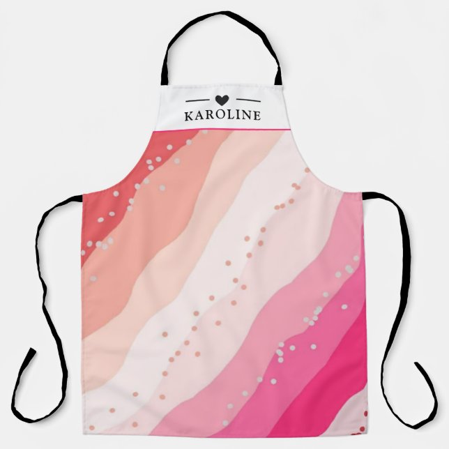 Custom Text, watercolor Kitchen Apron (Front)