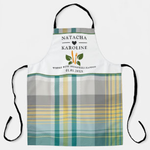 Custom Text, watercolor Kitchen Apron