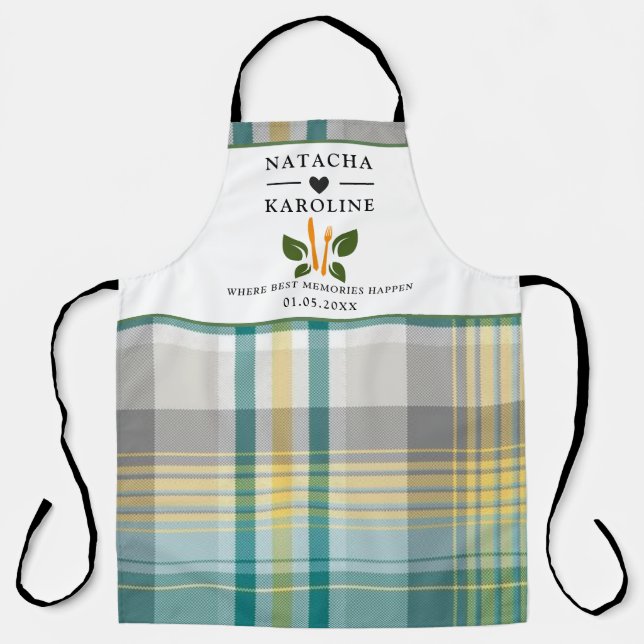 Custom Text, watercolor  Kitchen Apron (Front)