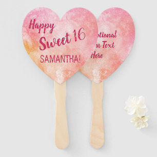 Custom text Watercolor Splash hand fans