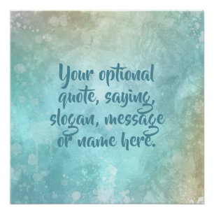 Custom text Watercolor Splash poster