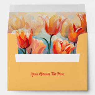 Custom Text Watercolor Tulips Envelope