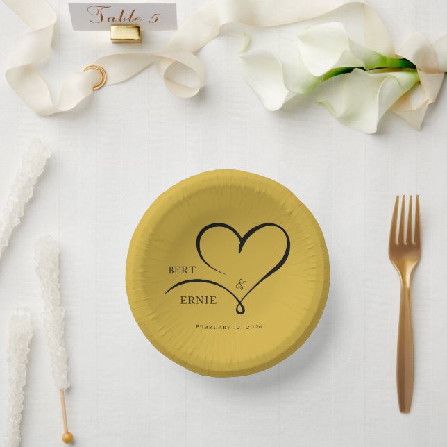 Custom Text Wedding 7" Paper Bowl Square Keepsake Plate (Wedding)