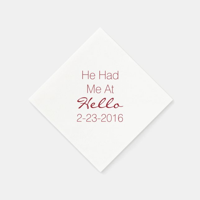 Custom Text Wedding Cocktail Napkin (Corner)