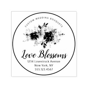Custom Text Wedding Florist Logo Bouquet Self-inking Stamp