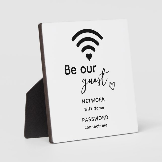 Custom text Wifi Password Network Home Gift Guest Plaque (Front)