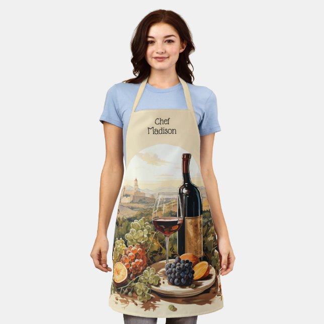 Custom Text Wine Lover's Apron (Worn)