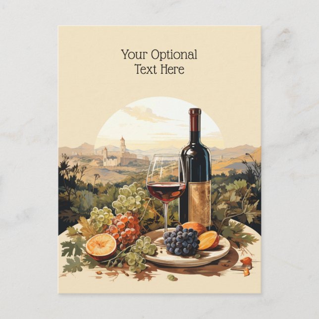 Custom Text Wine Lover's Postcard (Front)