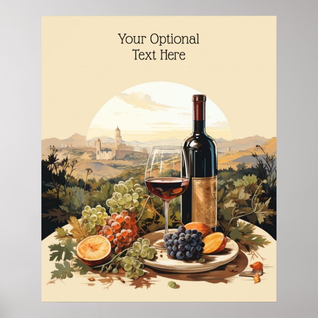 Custom Text Wine Lover's Poster (Front)