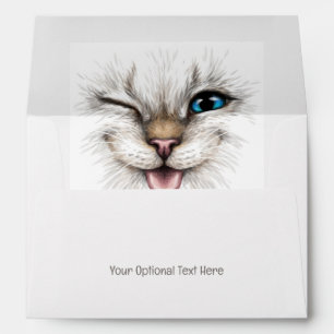 Custom Text Winking Cat Envelope