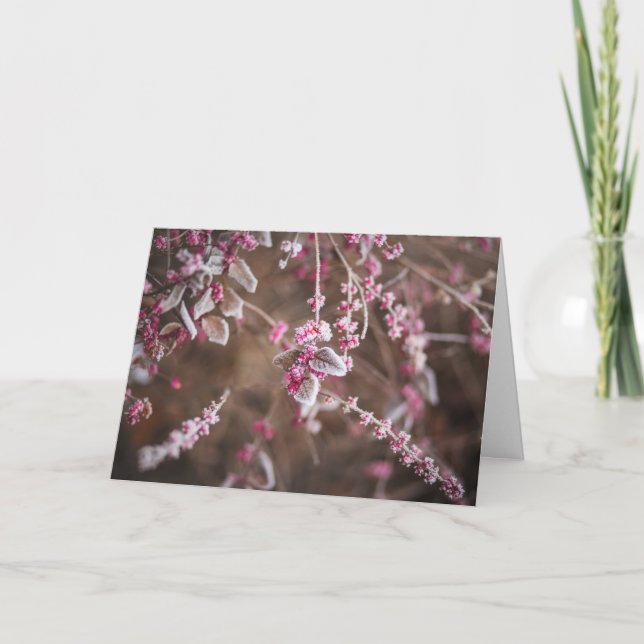 Custom text Winter Frost greeting card (Front)