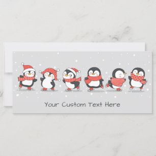 Custom text Winter Penguins