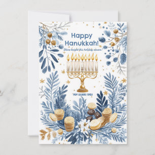 Custom text Winter Radiance Hanukkah Holiday Card