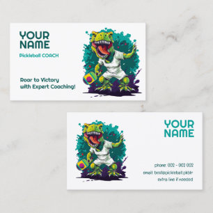 Custom text with t-rex Pickleball Business Card