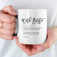Custom Text Work Bestie Fun CoWorker Colleague