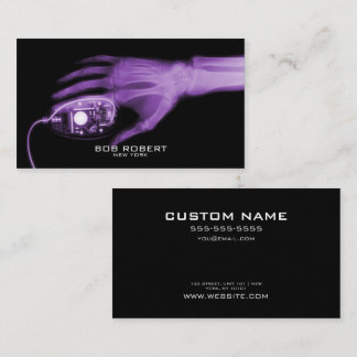 CUSTOM TEXT - X-Ray Skeleton Hand & Computer Mouse Business Card
